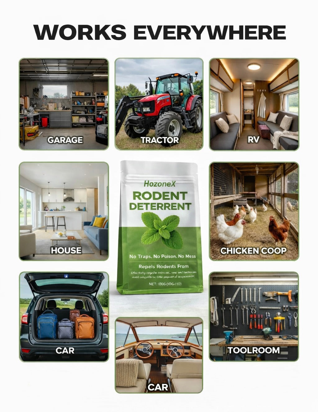 HozoneX Peppermint Oil Home Rodent Repellent Plant Ingredients Indoor Mild Rodent Repellent Convenient Home Rodent Repellent
