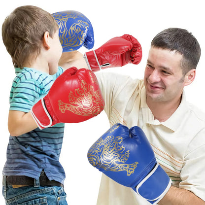 Adults Boxing Gloves Breathable PU Leather Fighting Gloves Kids Boxing Training Kickboxing Gloves for Gym Indoor Outdoor Sport