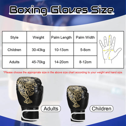 Adults Boxing Gloves Breathable PU Leather Fighting Gloves Kids Boxing Training Kickboxing Gloves for Gym Indoor Outdoor Sport